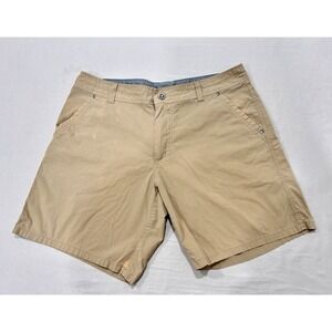 Kuhl Mens Revolvr Shorts Khaki Sz 36 Outdoors Athletic Lightweight Cotton Blend